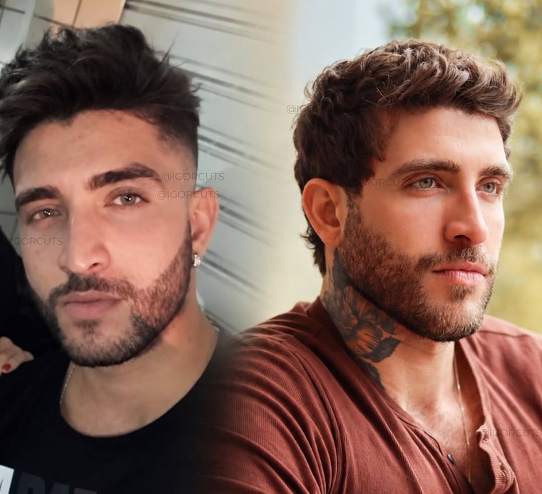 Igor Cuts antes e depois, lado a lado